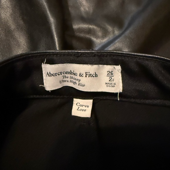 Abercrombie and Fitch ultra high-rise, skinny faux, black leather pants - Picture 5 of 5